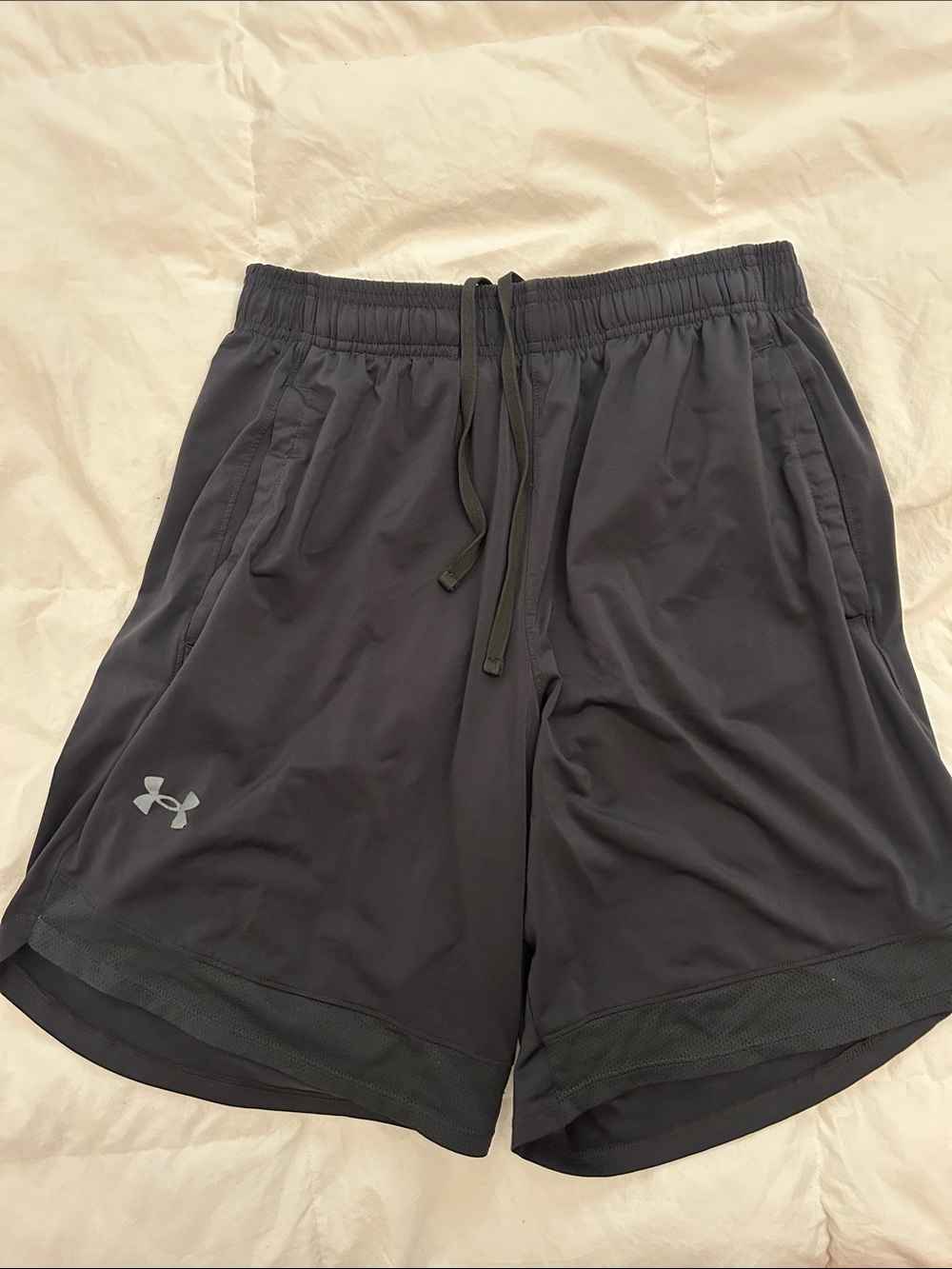 Under Armour Men's Black Athletic Shorts with Drawstring Waist